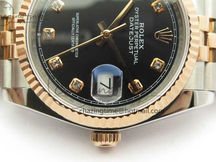 Black 904 36mm Jubilee Wrapped RG Bracelet 116231 GMF SS SS RG DateJust on Dial Diam A2836 Wrapped 0313